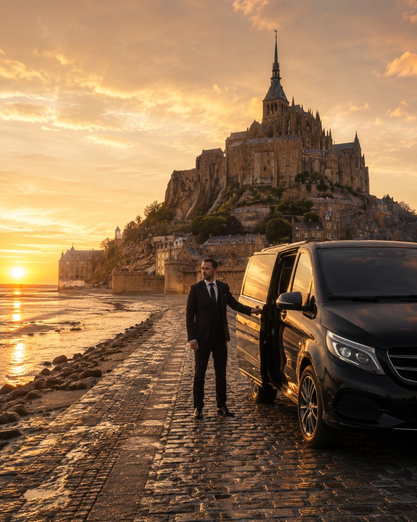 Excursion privée Mont Saint-Michel depuis Paris - Abbaye médiévale UNESCO avec Mercedes Classe V et chauffeur
